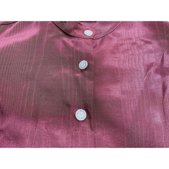 Wahmaker womens 1880s Style Blouse Burgundy Poly Blend Moire 2XL - Picture 3 of 11